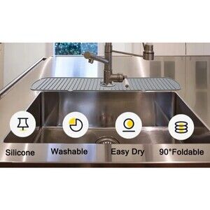 Kitchen Silicone Faucet Mat 6x24in Gray Countertop protector **Gray only**